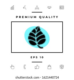 Leaf symbol - halftone logo. Graphic elements for your design