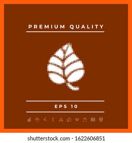 Leaf symbol - halftone logo. Graphic elements for your design