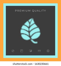 Leaf symbol - halftone logo. Graphic elements for your design