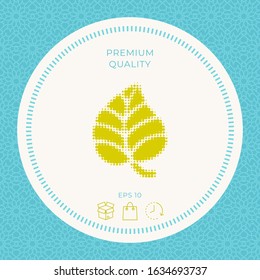 Leaf symbol - halftone logo. Graphic elements for your design
