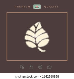 Leaf symbol - halftone logo. Graphic elements for your design