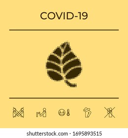 Símbolo de hoja - logotipo de medio tono. Elementos gráficos para el diseño