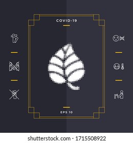 Leaf symbol - halftone logo. Graphic elements for your design