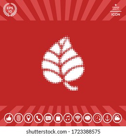 Símbolo de hoja - logotipo de medio tono. Elementos gráficos para el diseño