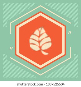 Leaf symbol - halftone logo. Graphic elements for your design