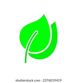 Leaf symbol line icon. Greenery, ecology, forest, green peace, let's save nature, cleanliness, life. Vector color icon on white background for business and advertising.