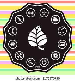 Leaf symbol logo.