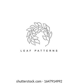 Símbolo de hoja, logotipo, icono y colección de signos. Elemento de diseño floral.