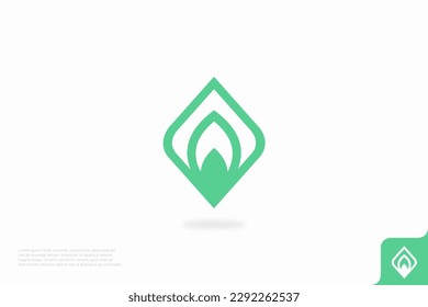 leaf symbol minimalist concept flat design logo