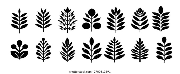 leaf symbol set for clean and minimal aesthetics
