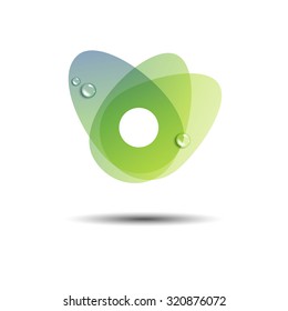 leaf symbol stylized concept ecology sign green abstract shape fresh