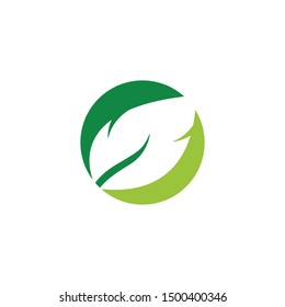 Leaf symbol vector icon illustration