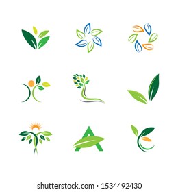 Leaf symbol vector icon illustration