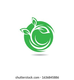 Leaf symbol vector icon illustration