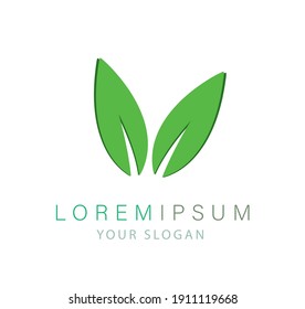 Leaf symbol vector icon illustration