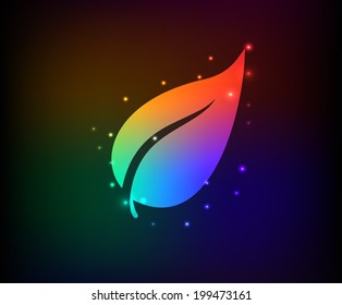 Leaf symbol,Rainbow vector