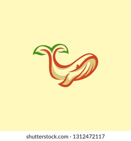 Leaf Tail Whale Logo