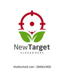 Leaf Target logo vector template. Creative Target logo design concept, Icon symbol, illustration