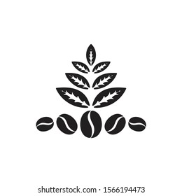 leaf tea coffee bean symbol logo vector