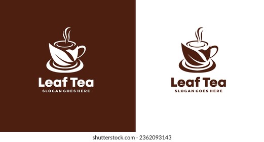 Leaf-Tee mit Tasse und Logo für Tee aus Blättern