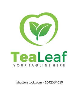 Leaf Tea Logo, Love Tea, Green Tea Logo Vector