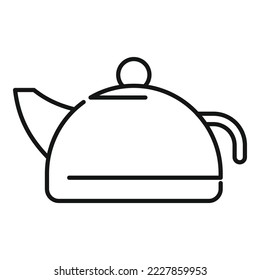 Leaf tea pot icon outline vector. Hot drink. Morning cafe