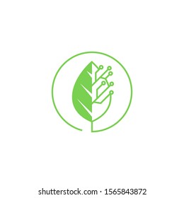 Leaf Tech Icon Design Element