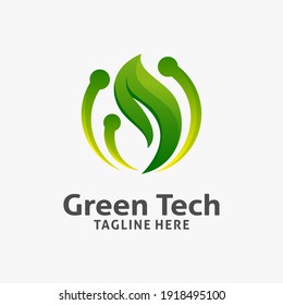 Leaf tech logo design inspiration