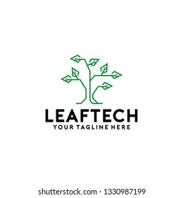 Leaf Tech Logo Design Template