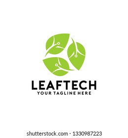 Leaf Tech Logo Design Template
