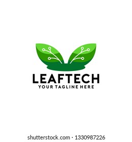 Leaf Tech Logo Design Template