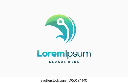 Leaf Tech logo designs, Green Technology logo designs concept vector