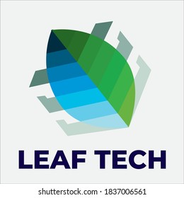 Leaf Tech logo simple on isolated white background