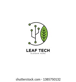 Leaf Tech logo template, vector illustration - Vector
