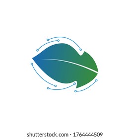 leaf tech vector design template illustration