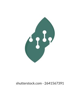 leaf techno logo design illustration