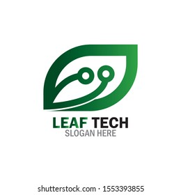 Leaf Technology logo designs concept vector, Fast Green technology logo
