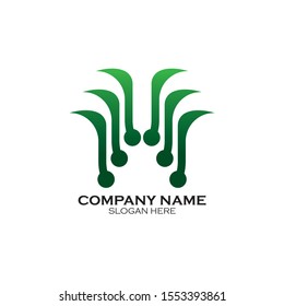 Leaf Technology logo designs concept vector, Fast Green technology logo
