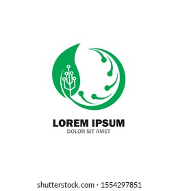 Leaf Technology logo designs concept vector, Green technology logo