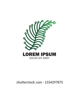 Leaf Technology logo designs concept vector, Green technology logo