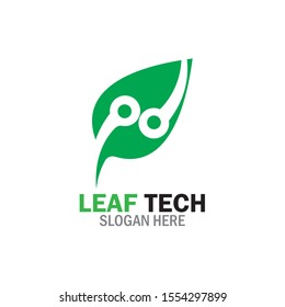 Leaf Technology logo designs concept vector, Green technology logo