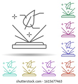 Leaf, technology in multi color style icon. Simple thin line, outline vector of future world icons for ui and ux, website or mobile application