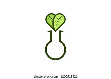 leaf and test tube, Healthy Lab Logo Designs Inspiration Isolated on White Background