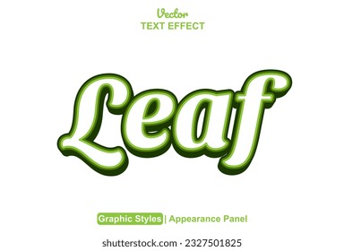 Blatttexteffekt mit grünem Grafikstil und editierbar.