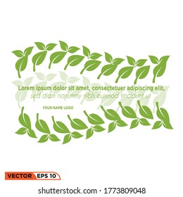 leaf text icon design vector illustration template