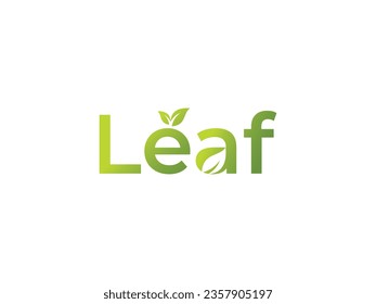 Leaf text logo design. Leaf logo. Natural. Business. Permium logo template. Green