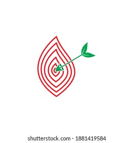 a leaf that resembled the shape of an arrow stuck into its target