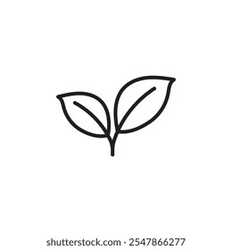 Leaf thin line vector icon