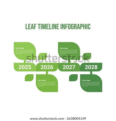 Leaf Timeline Infographic for Annual Planning, Eco-themed timeline infographic with leaf design 