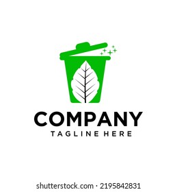 Leaf Trash Can Logo Design